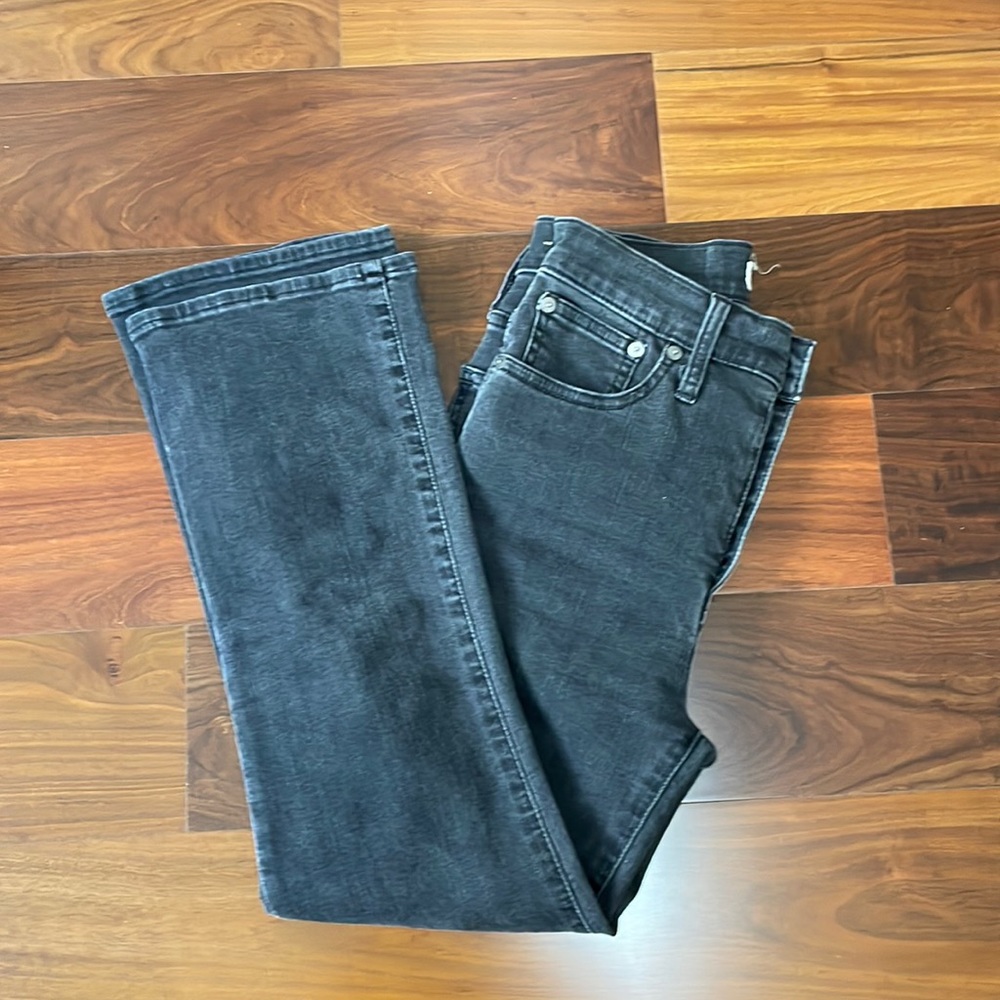 Madewell Cali Demi-Boot Black Jeans Size 25 Button Fly High Rise